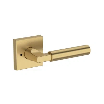Baldwin Lake Forest Privacy Lever With Contemporary Square Rose In Polished Nickel