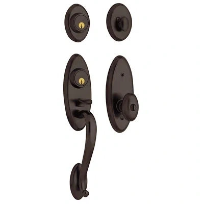 Baldwin Landon Complete Inactive Landon Dummy Handleset With Knob And Rosette In Venetian Bronze