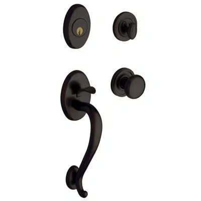 Baldwin Logan Complete Inactive Logan Dummy Handleset With Knob And Rosette In Oil Rubbed Bronze