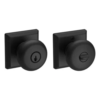Baldwin Lower Half Handleset With Door Knob In Satin Black