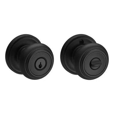 Baldwin Lower Half Handleset With Door Knob In Satin Black