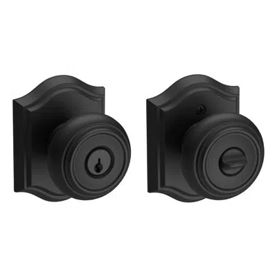 Baldwin Lower Half Handleset With Door Knob In Satin Black
