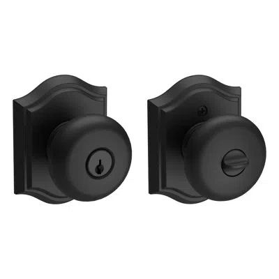 Baldwin Lower Half Handleset With Door Knob In Satin Black