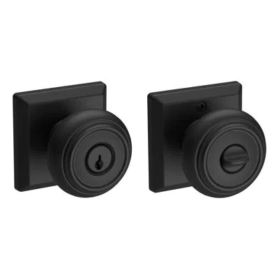 Baldwin Lower Half Handleset With Door Knob In Satin Black
