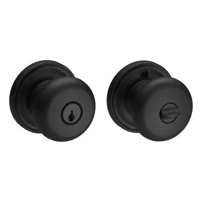 Baldwin Lower Half Handleset With Door Knob In Satin Black