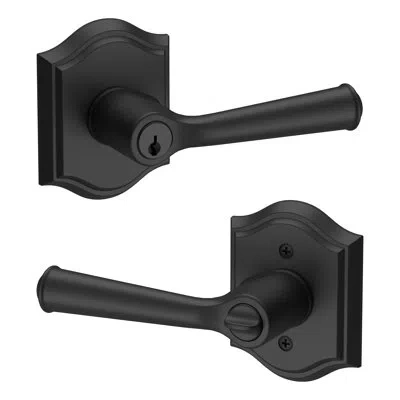 Baldwin Lower Half Handleset With Door Lever In Satin Black