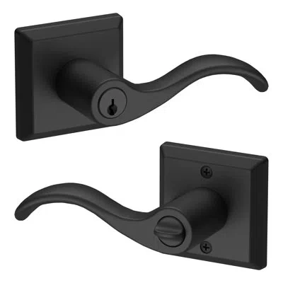Baldwin Lower Half Handleset With Door Lever In Satin Black