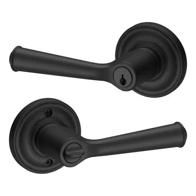 Baldwin Lower Half Handleset With Door Lever In Satin Black