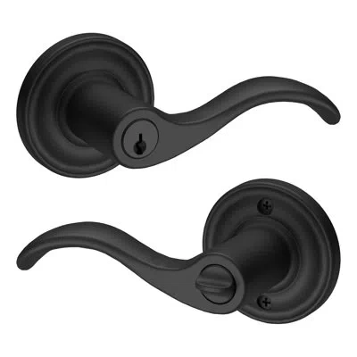 Baldwin Lower Half Handleset With Door Lever In Satin Black