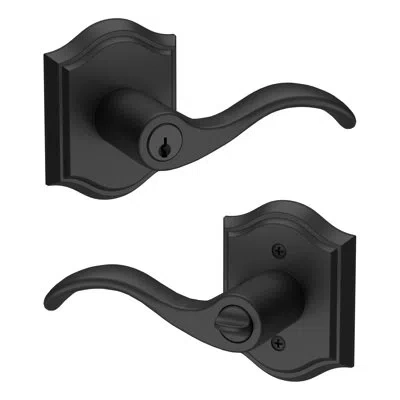 Baldwin Lower Half Handleset With Door Lever In Satin Black