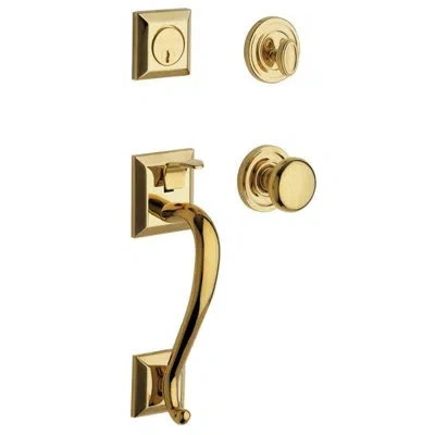 Baldwin Madison Sectional Trim With 5015 Classic Entry Set In Lifetime Polished Brass