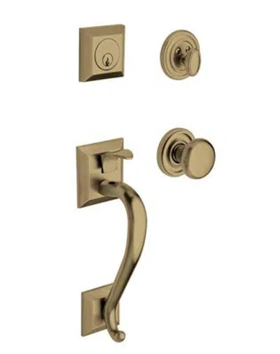 Baldwin Madison Single Cylinder Handleset With Classic Interior Lever In Satin Brass & Black
