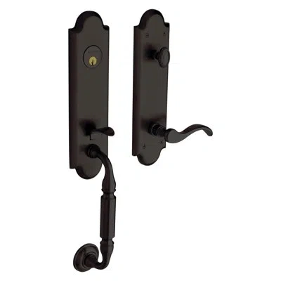 Baldwin Manchester Single Cylinder Entrance Handleset In Oil Rubbed Bronze