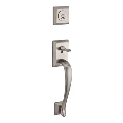 Baldwin Napa Handleset With Deadbolt And Door Lever And Rosette In Satin Nickel