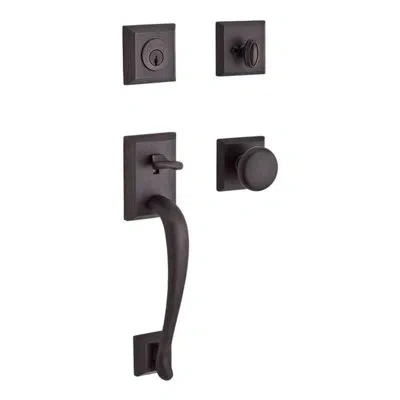 Baldwin Napa Handleset With Single Cylinder Deadbolt And Door Knob And Rosette In Venetian Bronze
