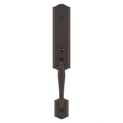 Baldwin New Hampshire Emergency Egress Handleset In Satin Black;venetian Bronze