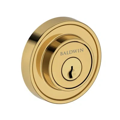 Baldwin Recessed Round Deadbolt Single Cylinder Deadbolt In Lifetime (pvd) Polished Brass