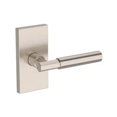 Baldwin Riddling Full Dummy Lever With Contemporary 5in Rose In Lifetime (pvd) In Satin Nickel