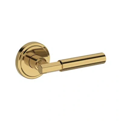 Baldwin Riddling Half Dummy Lever With Stepped Round Rose In Polished Brass