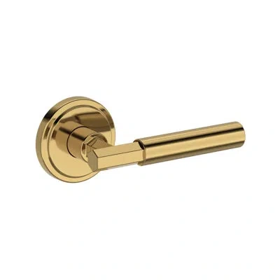Baldwin Riddling Passage Lever With Stepped Round Rose In Lifetime (pvd) In Polished Brass