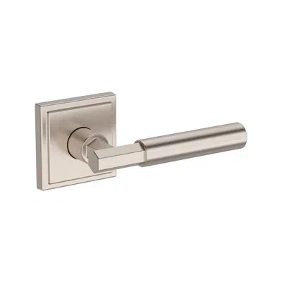Baldwin Riddling Passage Lever With Stepped Square Rose In Lifetime (pvd) In Polished Nickel