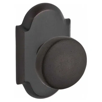Baldwin Rustic Passage Door Knob With Rustic Arch Rose In Dark Bronze