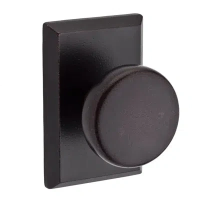 Baldwin Rustic Privacy Door Knob With Rustic Square Rose In Dark Bronze