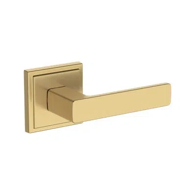 Baldwin Sharpewood Half Dummy Lever With Stepped Square Rose In Polished Brass