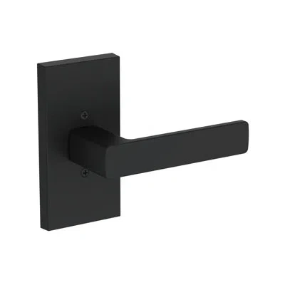 Baldwin Sharpewood Passage Lever With Contemporary 5in Rose In Unlacquered Brass