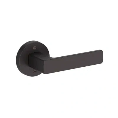Baldwin Sharpewood Passage Lever With Contemporary Round Rose In Venetian Bronze