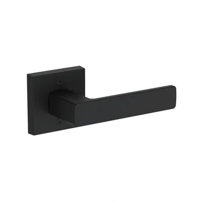 Baldwin Sharpewood Passage Lever With Contemporary Square Rose In Unlacquered Brass