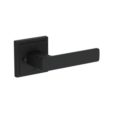 Baldwin Sharpewood Privacy Lever With Stepped Square Rose In Polished Brass