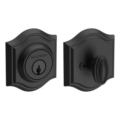 Baldwin Single Cylinder Deadbolt With Rosette In Satin Black