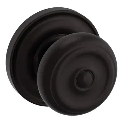 Baldwin Single Dummy Door Knob With 5048 Rose In Oil Rubbed Bronze