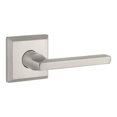 Baldwin Single Dummy Door Lever With Traditional Square Rose In Satin Nickel