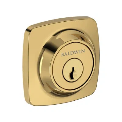 Baldwin Soft Square Deadbolt Patio Deadbolt In Lifetime (pvd) Polished Brass