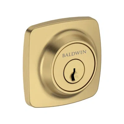Baldwin Soft Square Deadbolt Single Cylinder Deadbolt In Lifetime (pvd) Satin Brass