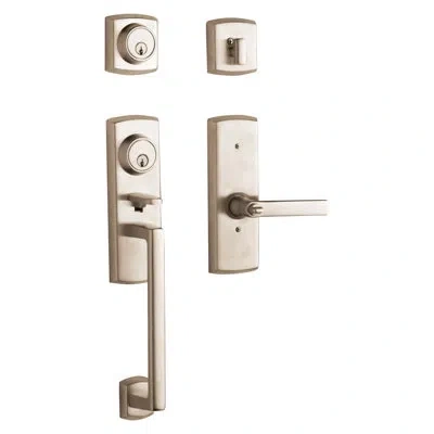 Baldwin Soho 2-point Handleset With Soho Lever In Satin Nickel