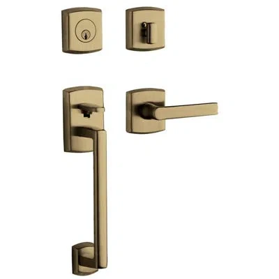 Baldwin Soho Complete Inactive Dummy Handleset With Lever And Rosette In Satin Brass,black