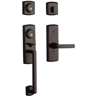 Baldwin Soho Complete Inactive Dummy Handleset With Lever And Rosette In Venetian Bronze