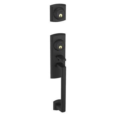 Baldwin Soho Two Point Single Cylinder Handlset With Left-hand Soho Lever In Satin Black