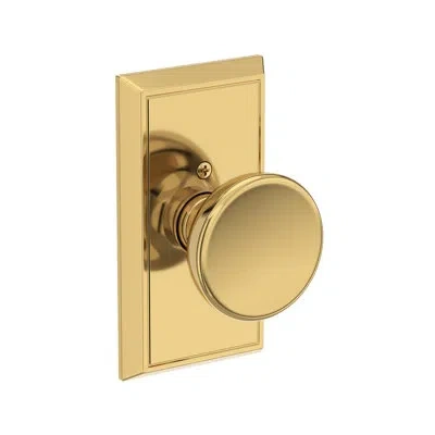 Baldwin Solvang Full Dummy Knob With Chamfered 5in Rose In In Lifetime (pvd) Polished Brass