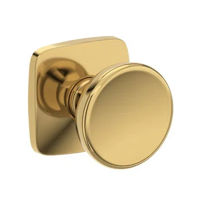 Baldwin Solvang Full Dummy Knob With Soft Square Rose In In Lifetime (pvd) Polished Brass