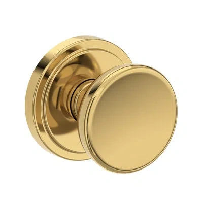 Baldwin Solvang Full Dummy Knob With Stepped Round Rose In Lifetime (pvd) Polished Brass