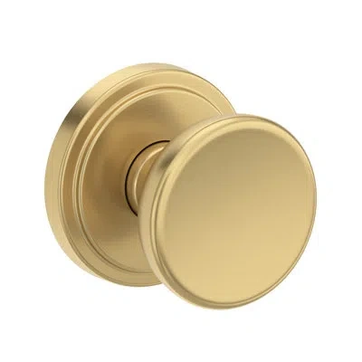 Baldwin Solvang Half Dummy Knob With Stepped Round Rose In In Lifetime (pvd) Satin Brass