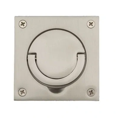 Baldwin Spindle Solid Ring Pull Plate In Unlacquered Brass