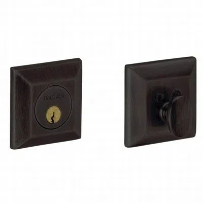 Baldwin Square Latch/catch/bolt Deadbolt In Distressed Oil Rubbed Bronze