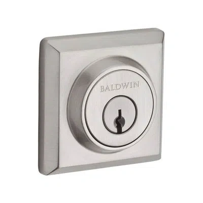 Baldwin Square Single Cylinder Deadbolt With Smartkey In Satin Nickel