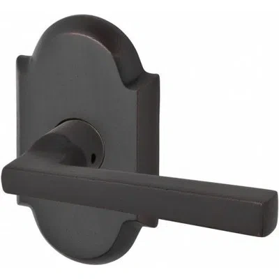 Baldwin Taper Double Dummy Door Lever With Rustic Arch Rose In Dark Bronze
