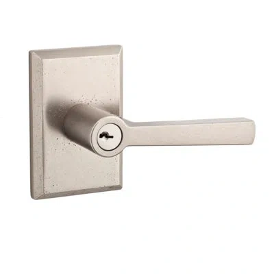 Baldwin Taper Passage Door Lever With Rustic Square Rose In White Bronze